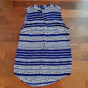 Sleeveless purple blouse